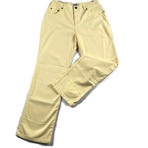 Butter Yellow Jeans Womens 12P Petite St Johns Bay Yellow Stretch Classic NWT